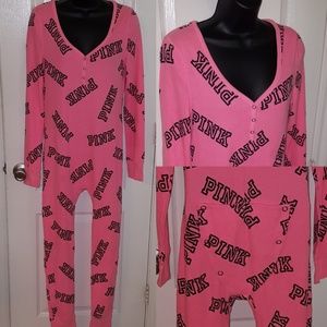 Trendy VS PINK & Black L LOGO Onesie Large